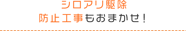 シロアリ駆除防止工事もお任せ！