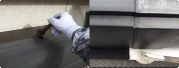 塩ビ鋼板は専用のプライマーを塗布