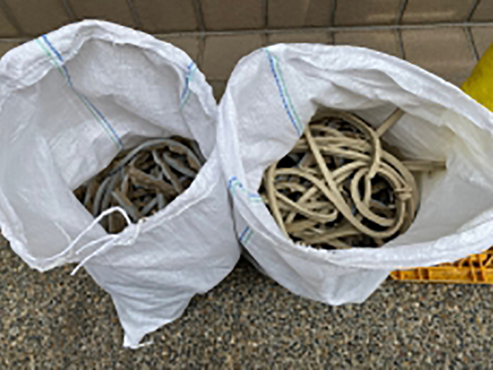 撤去した目地コーキングです。