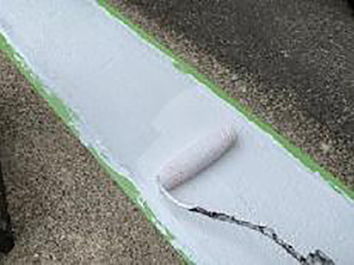 駐車場白線仕上げ2回目を行います。