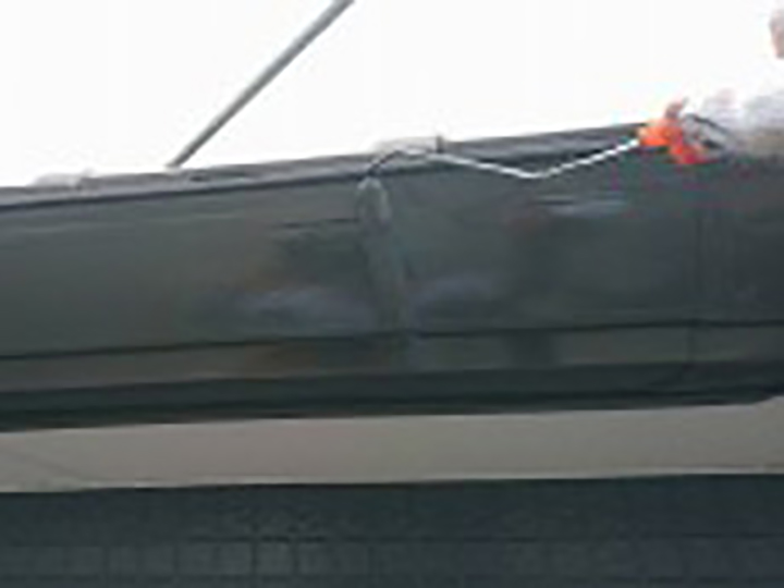 軒樋仕上げ2回目を行います。